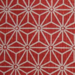 tissu japonais motif asanoha rouge