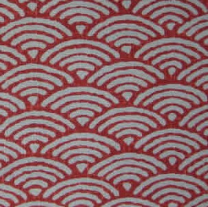 Motif palmier seigaiha rouge - dernier coupon 1m15