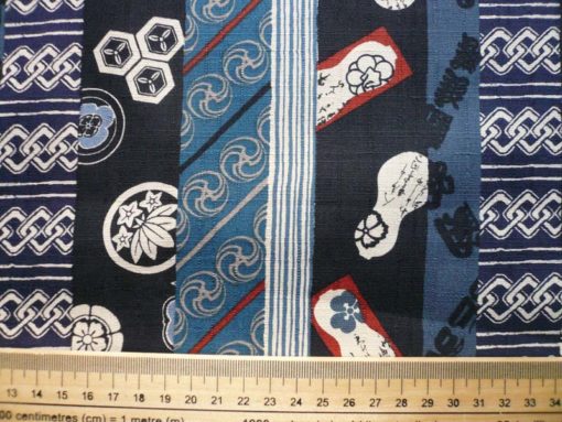 tissu japonais bandes bleues