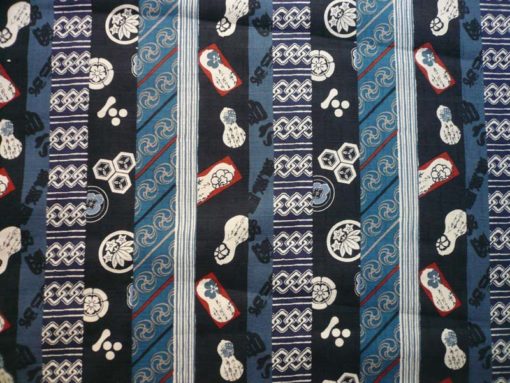 tissu japonais bandes bleues