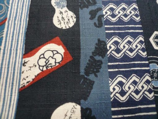 tissu japonais bandes bleues