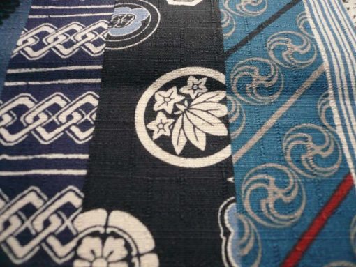 tissu japonais bandes bleues