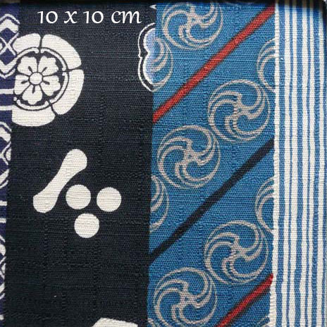 tissu japonais bandes bleues