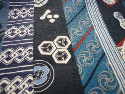 tissu japonais bandes bleues