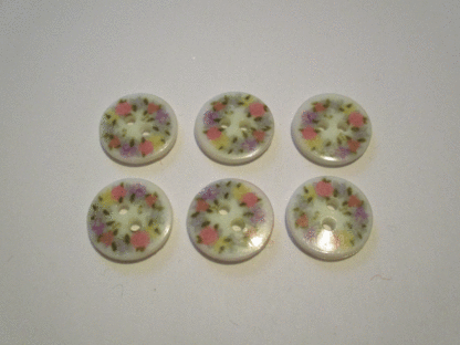 10 Boutons  ronds fleuris