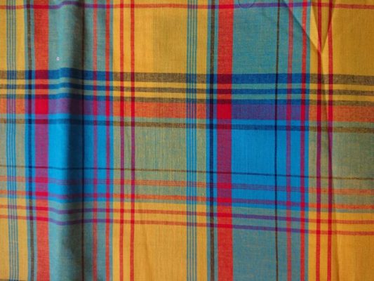 madras jaune bleu