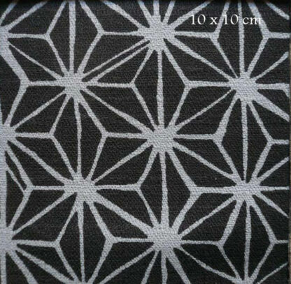 Tissu Japonais motif asanoha peint noir- 20 cm